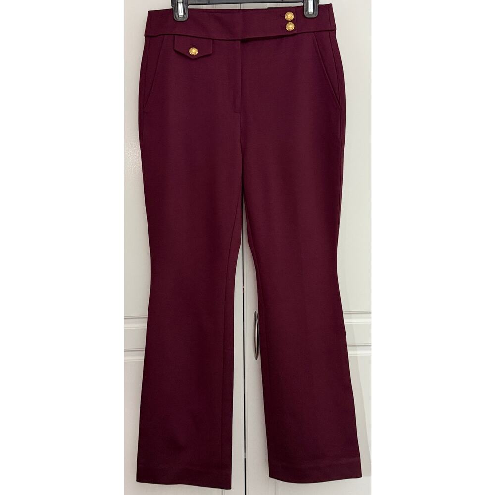 White House Black Market Luxe Stretch Slim Boot Pants in Port Size 8 NWT